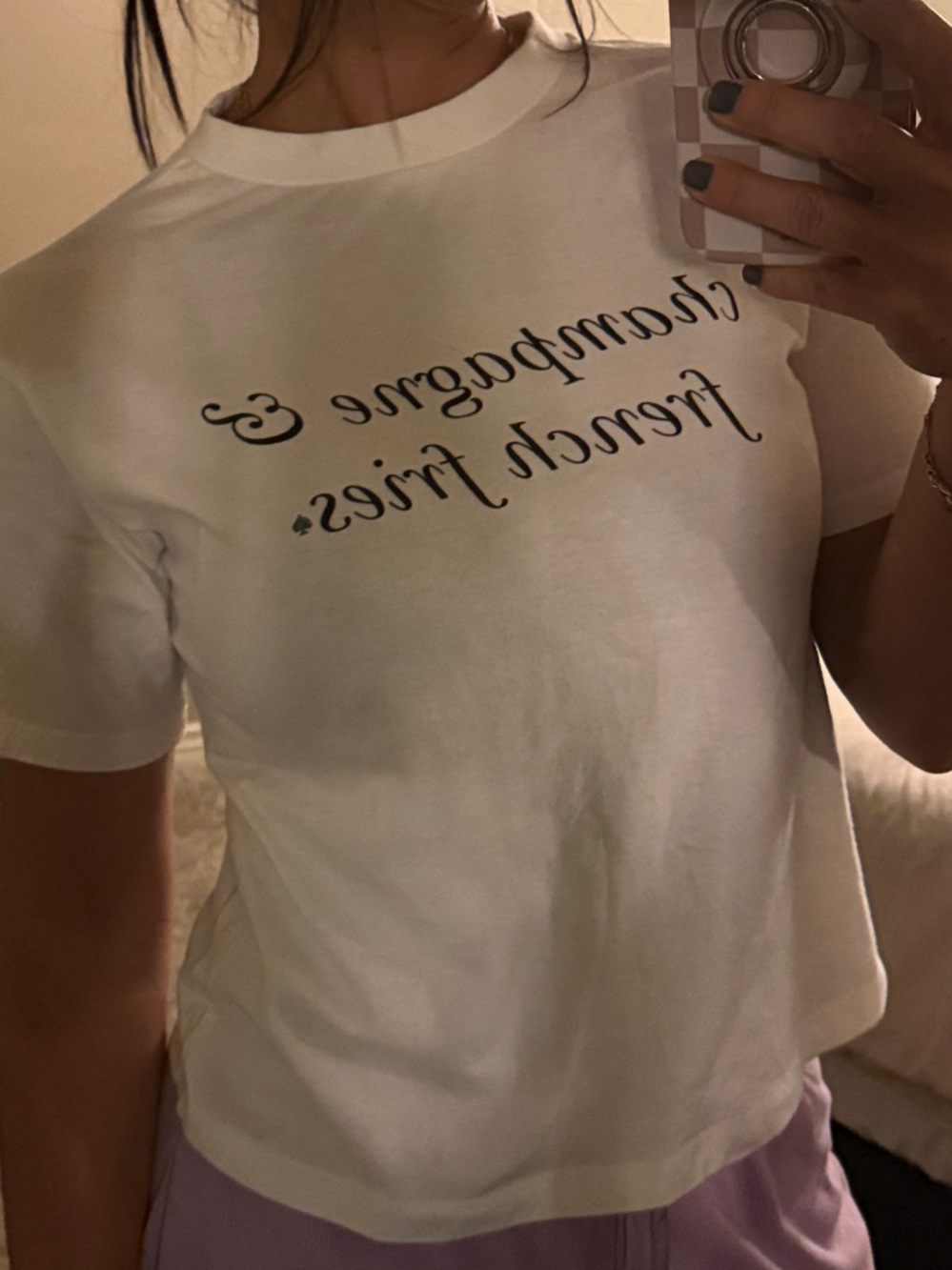 kate spade Cream Graphic Tee with Black Script